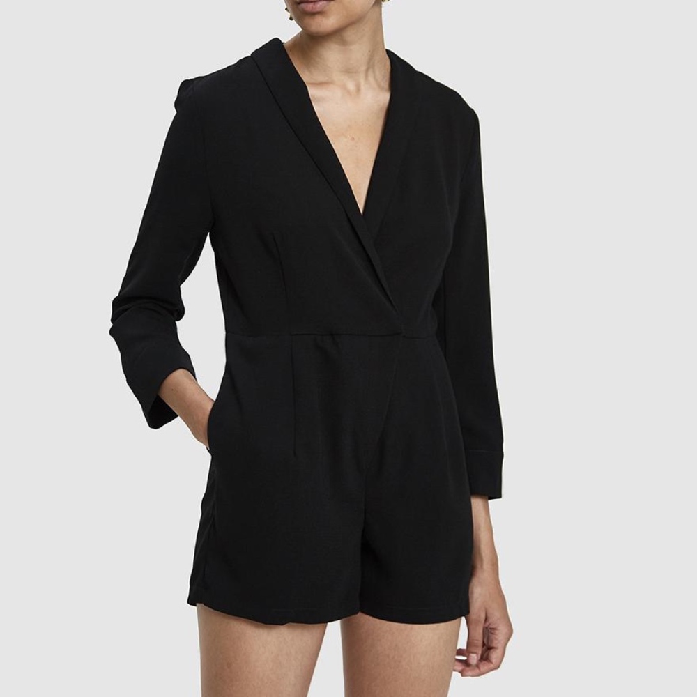 Stelen Black Naveen Surplice Romper